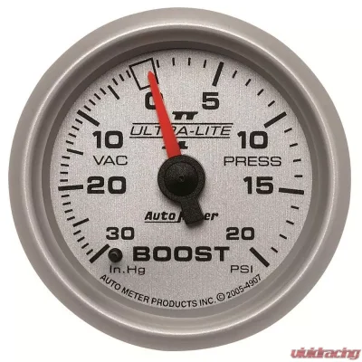 AutoMeter GAUGE; VAC/BOOST; 2 1/16in.; 30INHG-20PSI; MECHANICAL; ULTRA-LITE II - 4907