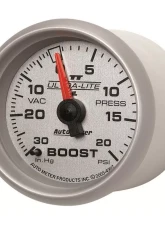 AutoMeter GAUGE; VAC/BOOST; 2 1/16in.; 30INHG-20PSI; MECHANICAL; ULTRA-LITE II                                     - 4907 - Image 2