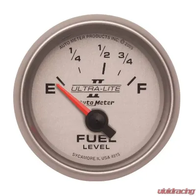 AutoMeter GAUGE; FUEL LEVEL; 2 1/16in.; 73OE TO 10OF; ELEC; ULTRA-LITE II - 4915