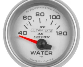 AutoMeter GAUGE; WATER TEMP; 2 1/16in.; 40-120deg.C; ELECTRIC; ULTRA-LITE II