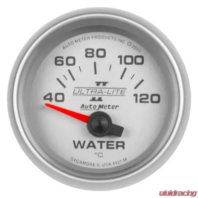 AutoMeter GAUGE; WATER TEMP; 2 1/16in.; 40-120deg.C; ELECTRIC; ULTRA-LITE II - 4937-M
