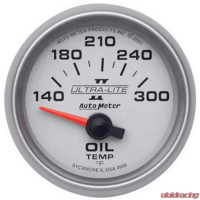 AutoMeter GAUGE; OIL TEMP; 2 1/16in.; 140-300deg.F; ELECTRIC; ULTRA-LITE II - 4948