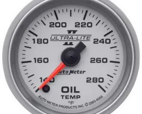 AutoMeter GAUGE; OIL TEMP; 2 1/16in.; 140-280deg.F; DIGITAL STEPPER MOTOR; ULTRA-LITE II
