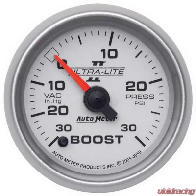 AutoMeter GAUGE; VAC/BOOST; 2 1/16in.; 30INHG-30PSI; DIGITAL STEPPER MOTOR; ULTRA-LITE II - 4959