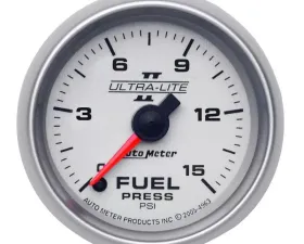 AutoMeter GAUGE; FUEL PRESSURE; 2 1/16in.; 15PSI; DIGITAL STEPPER MOTOR; ULTRA-LITE II