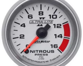 AutoMeter GAUGE; NITROUS PRESSURE; 2 1/16in.; 1600PSI; DIGITAL STEPPER MOTOR; ULTRA-LITE I