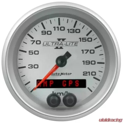 AutoMeter GAUGE; SPEEDOMETER; 3 3/8in.; 225KM/H; GPS; ULTRA-LITE II - 4980-M