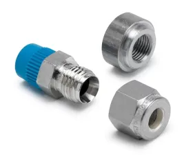 AutoMeter FITTING; THERMOCOUPLE COMPRESS; 1/4in.; 1/8in. NPTF MALE; STAINLESS; INCL. WELD