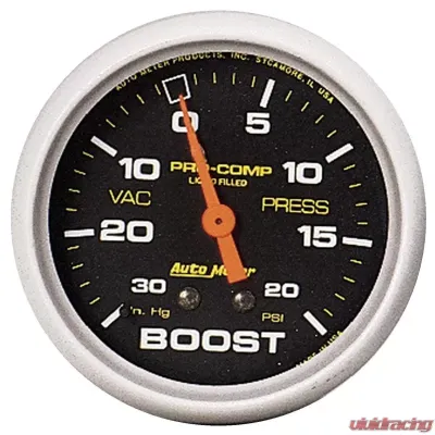 AutoMeter GAUGE; VAC/BOOST; 2 5/8in.; 30INHG-20PSI; LIQUID FILLED MECH; PRO-COMP - 5401