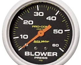 AutoMeter GAUGE; BLOWER PRESS; 2 5/8in.; 60PSI; LIQUID FILLED MECH; PRO-COMP