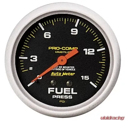 AutoMeter GAUGE; FUEL PRESS; 2 5/8in.; 15PSI; LIQUID FILLED MECH; PRO-COMP - 5411