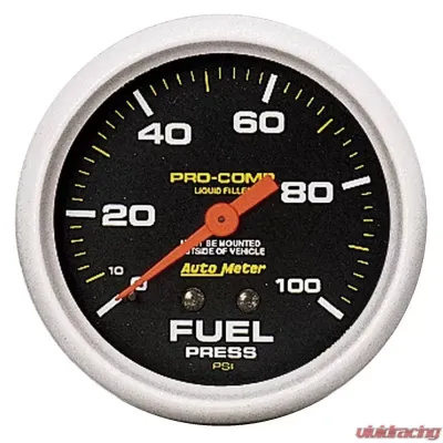 AutoMeter GAUGE; FUEL PRESS; 2 5/8in.; 100PSI; LIQUID FILLED MECH; PRO-COMP - 5412