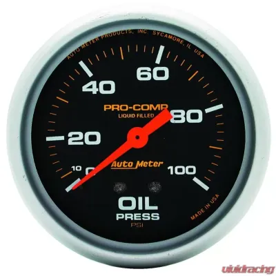 AutoMeter GAUGE; OIL PRESS; 2 5/8in.; 100PSI; LIQUID FILLED MECH; PRO-COMP - 5421
