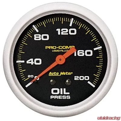 AutoMeter GAUGE; OIL PRESS; 2 5/8in.; 200PSI; LIQUID FILLED MECH; PRO-COMP - 5422