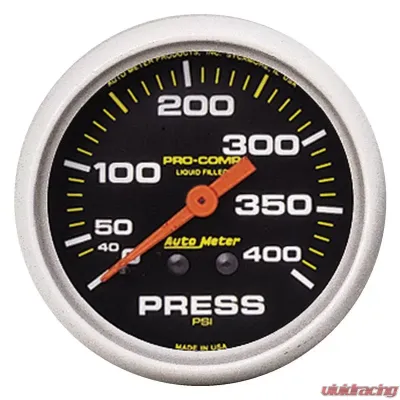 AutoMeter GAUGE; PRESSURE; 2 5/8in.; 400PSI; LIQUID FILLED MECH; PRO-COMP - 5424