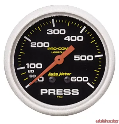 AutoMeter GAUGE; PRESSURE; 2 5/8in.; 600PSI; LIQUID FILLED MECH; PRO-COMP - 5425