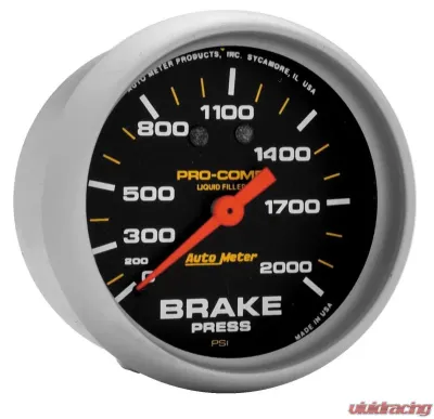 AutoMeter GAUGE; BRAKE PRESS; 2 5/8in.; 2000PSI; LIQUID FILLED MECH; PRO-COMP - 5426