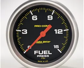 AutoMeter GAUGE; FUEL PRESS; 2 5/8in.; 15PSI; DIGITAL STEPPER MOTOR; PRO-COMP