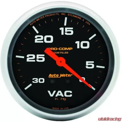 AutoMeter GAUGE; VACUUM; 2 5/8in.; 30INHG; LIQUID FILLED MECH; PRO-COMP - 5484