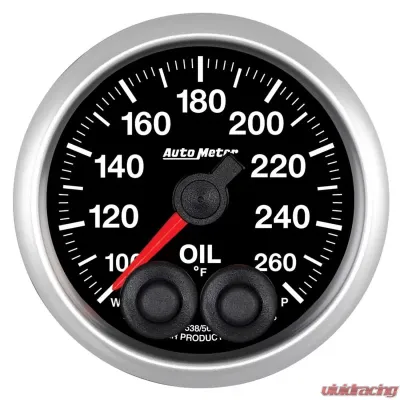 AutoMeter GAUGE; OIL TEMP; 2 1/16in.; 260deg.F; STEPPER MOTOR W/PEAK/WARN; ELITE - 5638