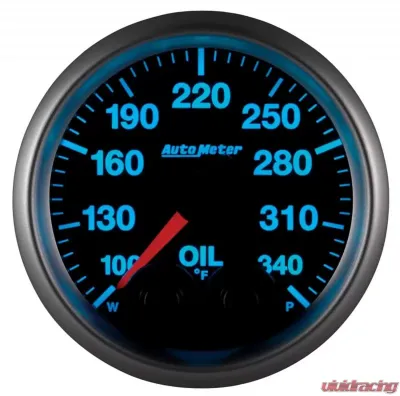 AutoMeter GAUGE; OIL TEMP; 2 1/16in.; 340deg.F; STEPPER MTR W/PK/WRN; ELITE; W/O PRO-CONTR - 5640-05702