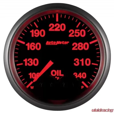 AutoMeter GAUGE; OIL TEMP; 2 1/16in.; 340deg.F; STEPPER MTR W/PK/WRN; ELITE; W/O PRO-CONTR - 5640-05702