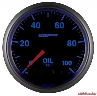 AutoMeter GAUGE; OIL PRESS; 2 1/16in.; 100PSI; STPR MTR W/PK/WRN; ELITE; W/O PRO-CONTROL - 5652-05702