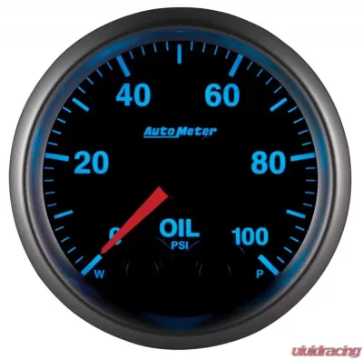 AutoMeter GAUGE; OIL PRESS; 2 1/16in.; 100PSI; STPR MTR W/PK/WRN; ELITE; W/O PRO-CONTROL - 5652-05702