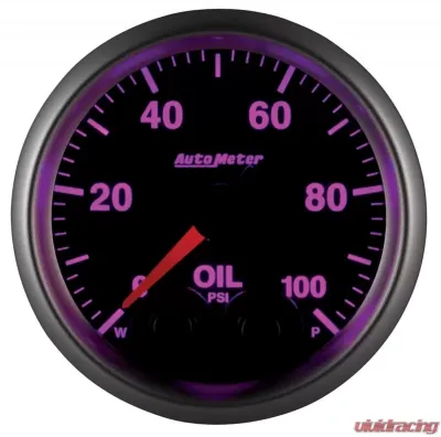 AutoMeter GAUGE; OIL PRESS; 2 1/16in.; 100PSI; STPR MTR W/PK/WRN; ELITE; W/O PRO-CONTROL - 5652-05702