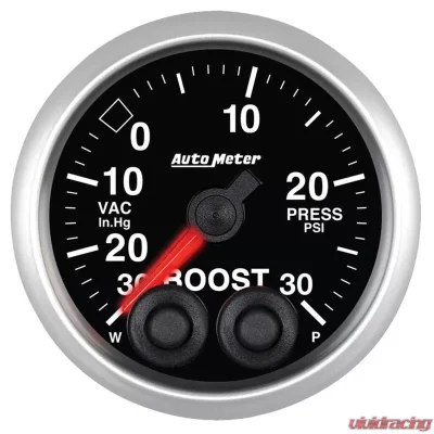 AutoMeter GAUGE; VAC/BOOST; 2 1/16in.; 30INHG-30PSI; STEPPER MOTOR W/PEAK/WARN; ELITE - 5677