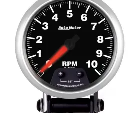 AutoMeter GAUGE; TACH; 3 3/4in.; 10K RPM; PEDESTAL W/SHIFT LIGHT/PEAK MEM; ELITE