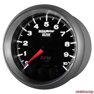 AutoMeter GAUGE; TACH; 3 3/8in.; 10K RPM; IN-DASH W/SHIFT LIGHT/PEAK MEM; ELITE - 5697