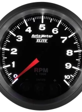 AutoMeter GAUGE; TACH; 3 3/8in.; 10K RPM; IN-DASH W/SHIFT LIGHT/PEAK MEM; ELITE                                     - 5697 - Image 4