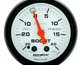 AutoMeter GAUGE; VAC/BOOST; 2 1/16in.; 30INHG-20PSI; MECHANICAL; PHANTOM