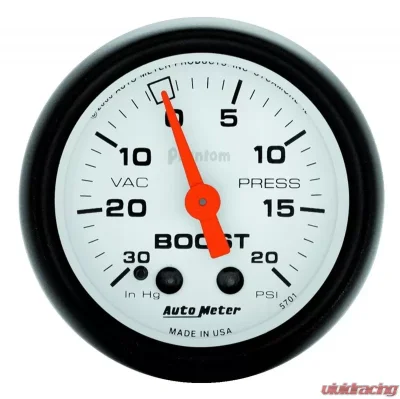 AutoMeter GAUGE; VAC/BOOST; 2 1/16in.; 30INHG-20PSI; MECHANICAL; PHANTOM - 5701