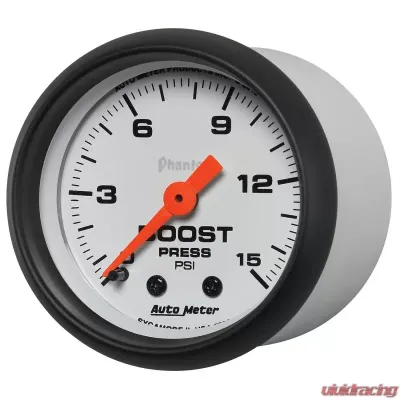 AutoMeter GAUGE; BOOST; 2 1/16in.; 15PSI; MECHANICAL; PHANTOM - 5702