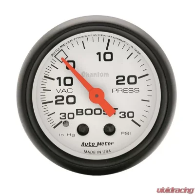 AutoMeter GAUGE; VAC/BOOST; 2 1/16in.; 30INHG-30PSI; MECHANICAL; PHANTOM - 5703