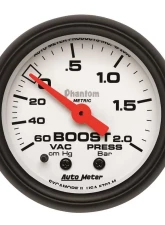 AutoMeter GAUGE; VAC/BOOST; 2 1/16in.; 60CMHG-2.0BAR; MECHANICAL; PHANTOM                                     - 5703-M - Image 2