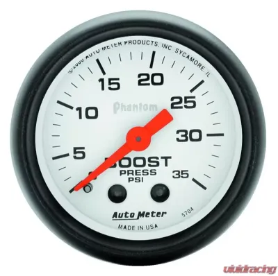 AutoMeter GAUGE; BOOST; 2 1/16in.; 35PSI; MECHANICAL; PHANTOM - 5704