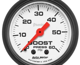 AutoMeter GAUGE; BOOST; 2 1/16in.; 60PSI; MECHANICAL; PHANTOM
