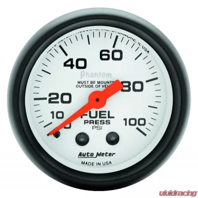 AutoMeter GAUGE; FUEL PRESSURE; 2 1/16in.; 100PSI; MECHANICAL; PHANTOM - 5712