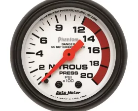 AutoMeter GAUGE; NITROUS PRESSURE; 2 1/16in.; 2000PSI; MECHANICAL; PHANTOM