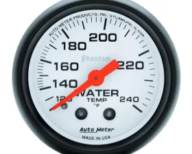 AutoMeter GAUGE; WATER TEMP; 2 1/16in.; 120-240deg.F; MECHANICAL; PHANTOM