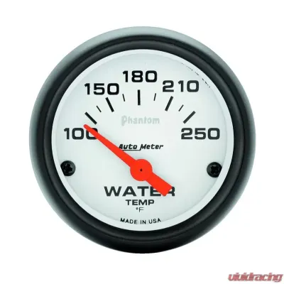 AutoMeter GAUGE; WATER TEMP; 2 1/16in.; 100-250deg.F; ELECTRIC; PHANTOM - 5737