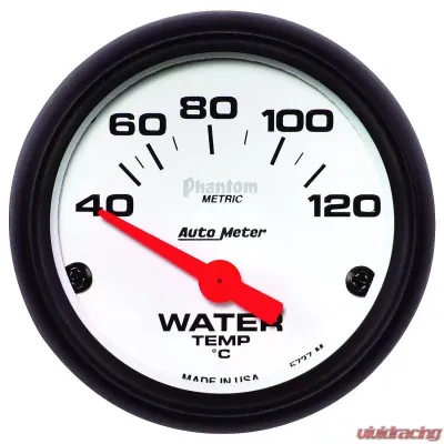 AutoMeter GAUGE; WATER TEMP; 2 1/16in.; 40-120deg.C; ELECTRIC; PHANTOM - 5737-M