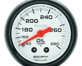 AutoMeter GAUGE; OIL TEMP; 2 1/16in.; 140-280deg.F; MECHANICAL; PHANTOM