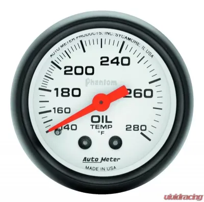 AutoMeter GAUGE; OIL TEMP; 2 1/16in.; 140-280deg.F; MECHANICAL; PHANTOM - 5741