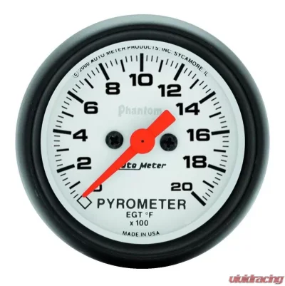 AutoMeter GAUGE; PYROMETER (EGT); 2 1/16in.; 2000deg.F; DIGITAL STEPPER MOTOR; PHANTOM - 5745