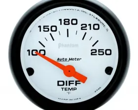 AutoMeter GAUGE; DIFFERENTIAL TEMP; 2 1/16in.; 100-250deg.F; ELECTRIC; PHANTOM