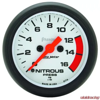 AutoMeter GAUGE; NITROUS PRESSURE; 2 1/16in.; 1600PSI; DIGITAL STEPPER MOTOR; PHANTOM - 5774